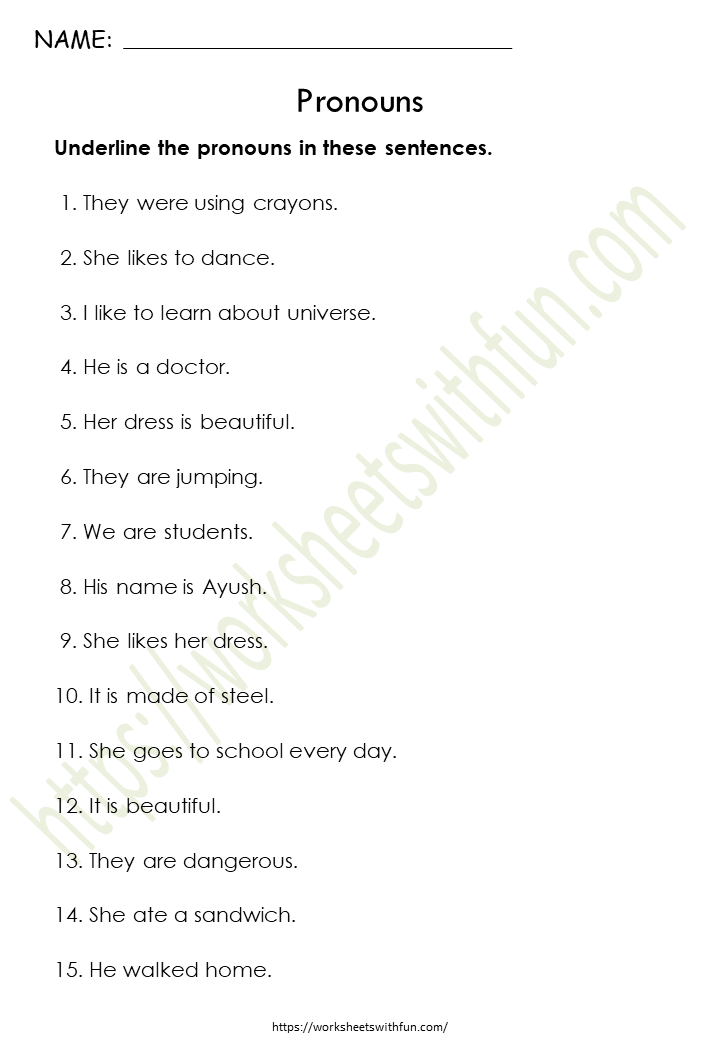 Replacing Nouns With Pronouns Worksheets K5 Learning I And Me Personal Pronouns Worksheet 